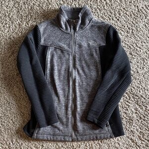 The North Face Gray and Black Full-Zip Fleece Jacket L